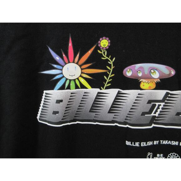 NWOT Billie Eilish x Takashi Murakami x Uniqlo Black Graphic T-Shirt Men Large - Picture 2 of 8